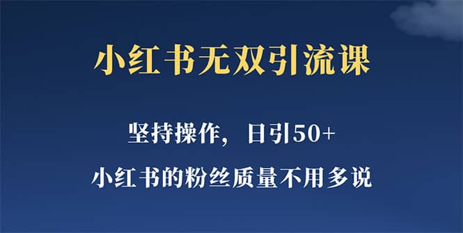 小红书无双课一天引50+女粉，不用做视频发视频，小白也很容易上手拿到结果-飞鱼网创