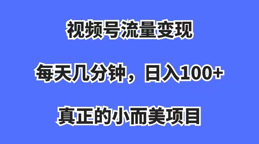 视频号流量变现，每天几分钟，收入100+，真正的小而美项目-飞鱼网创