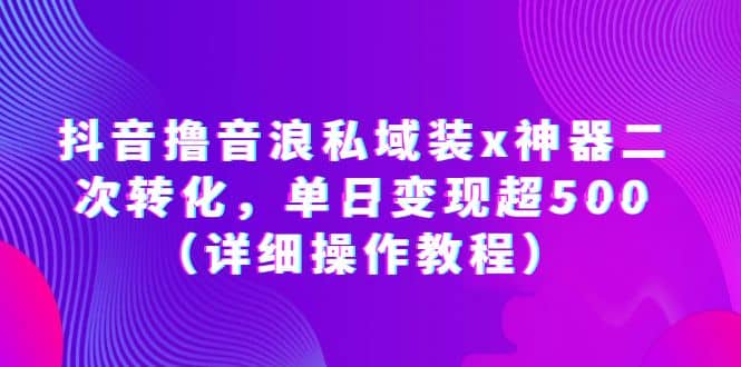 抖音撸音浪私域装x神器二次转化，单日变现超500（详细操作教程）-飞鱼网创