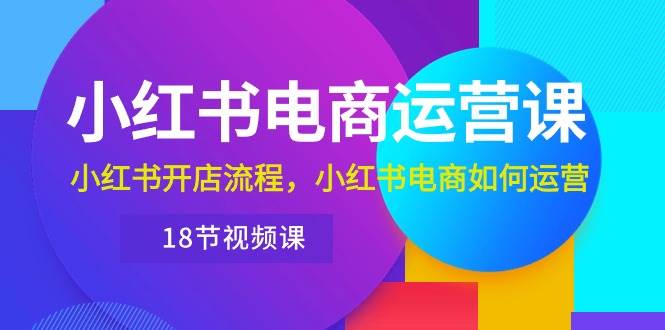 小红书·电商运营课：小红书开店流程，小红书电商如何运营（18节视频课）-飞鱼网创