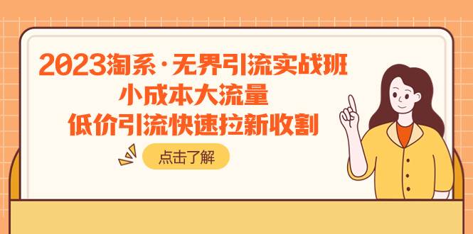 2023淘系·无界引流实战班：小成本大流量，低价引流快速拉新收割-飞鱼网创