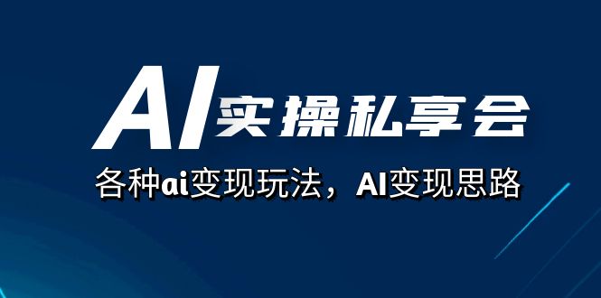 AI实操私享会，各种ai变现玩法，AI变现思路（67节课）-飞鱼网创