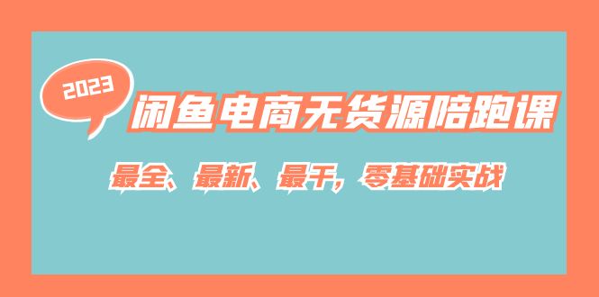 闲鱼电商无货源陪跑课，最全、最新、最干，零基础实战！-飞鱼网创