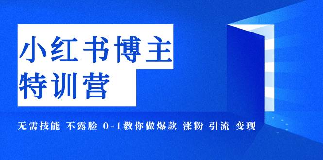 小红书博主爆款特训营-11期 无需技能 不露脸 0-1教你做爆款 涨粉 引流 变现-飞鱼网创