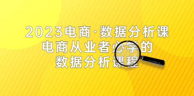 2023电商·数据分析课，电商·从业者必学的数据分析课程（42节课）-飞鱼网创