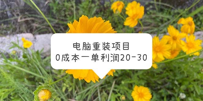 电脑系统重装项目，0成本一单利润20-30-飞鱼网创