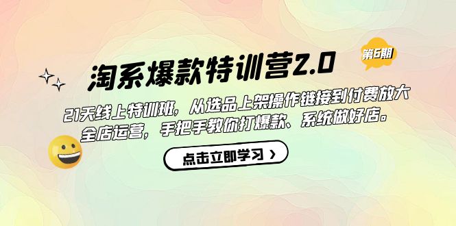 淘系爆款特训营2.0【第六期】从选品上架到付费放大 全店运营 打爆款 做好店-飞鱼网创