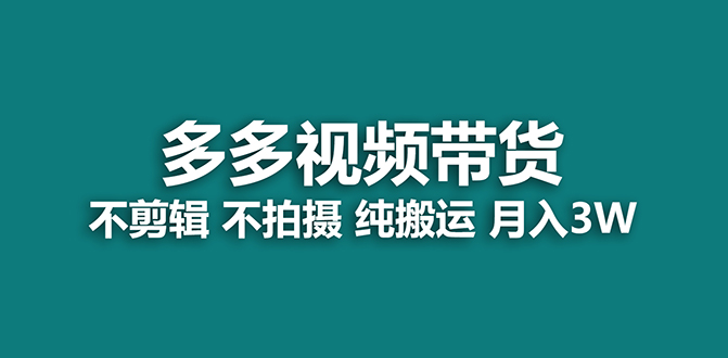 【蓝海项目】多多视频带货，纯搬运一个月搞了5w佣金，小白也能操作【揭秘】-飞鱼网创