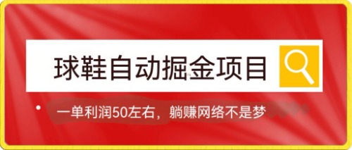 球鞋自动掘金项目，0投资，每单利润50+躺赚变现不是梦-飞鱼网创