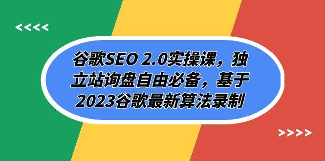 谷歌SEO 2.0实操课，独立站询盘自由必备，基于2023谷歌最新算法录制（94节-飞鱼网创