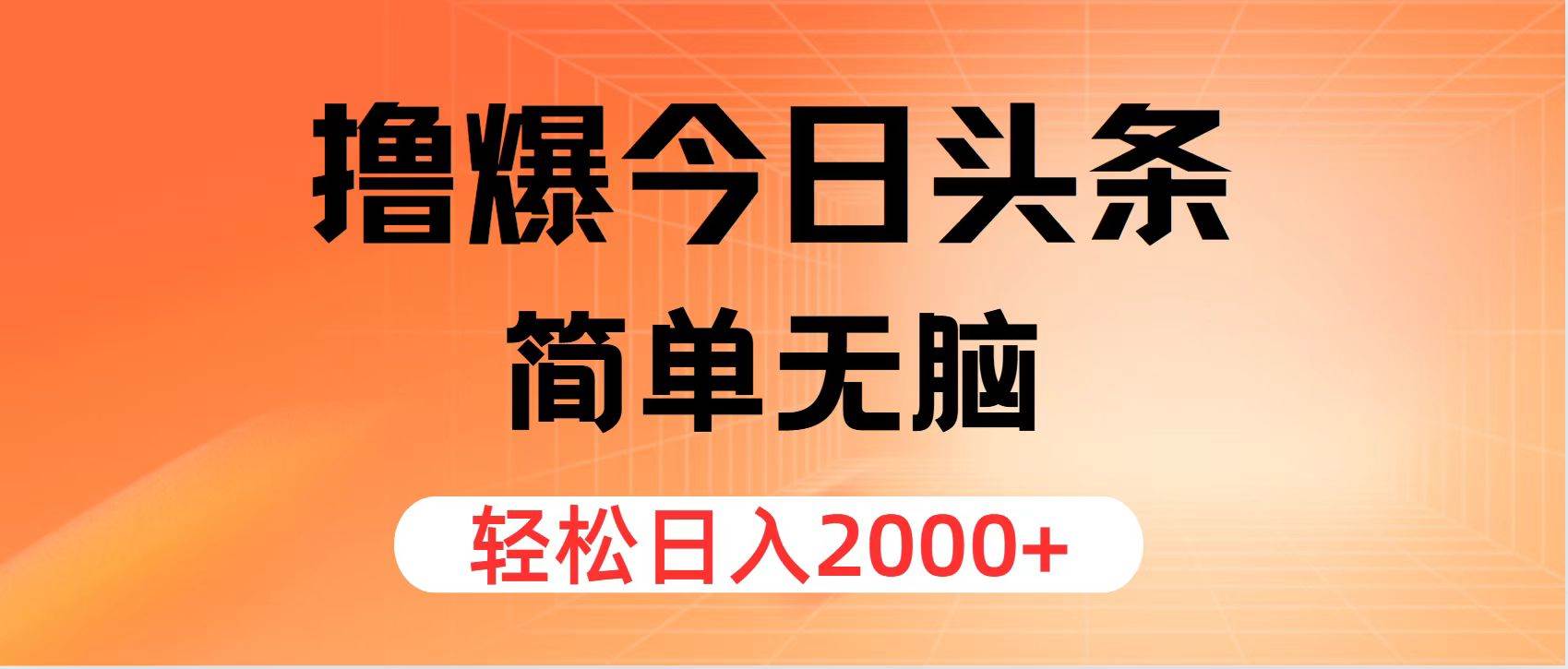 撸爆今日头条，简单无脑，日入2000+-飞鱼网创