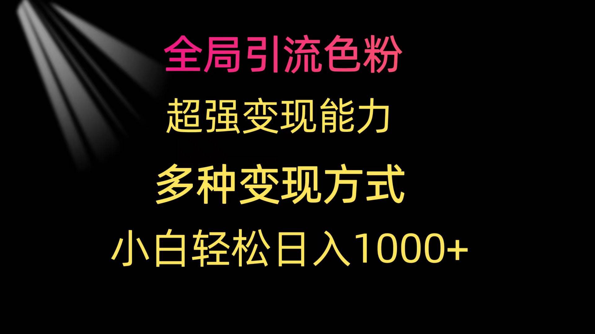 全局引流色粉 超强变现能力 多种变现方式 小白轻松日入1000+-飞鱼网创