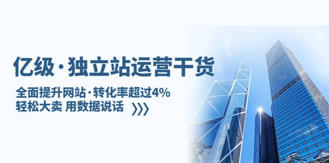 独立站运营干货：全面提升网站·转化率超过4%，轻松大卖 用数据说话-飞鱼网创