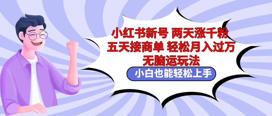 小红书新号两天涨千粉五天接商单轻松月入过万 无脑搬运玩法 小白也能轻…-飞鱼网创