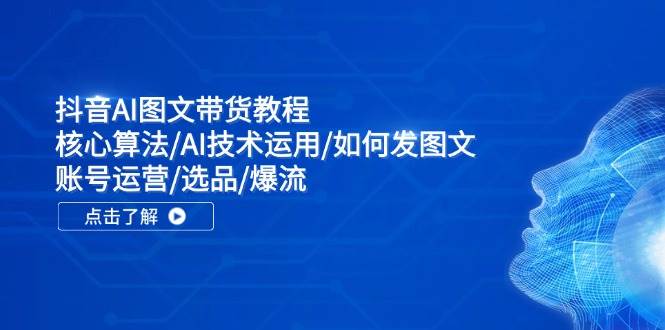 抖音AI图文带货教程：核心算法/AI技术运用/如何发图文/账号运营/选品/爆流-飞鱼网创