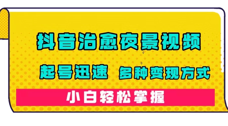 抖音治愈系夜景视频，起号迅速，多种变现方式，小白轻松掌握（附120G素材）-飞鱼网创