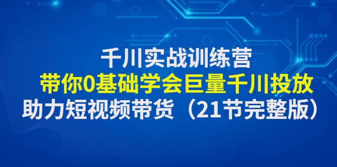 千川实战训练营：带你0基础学会巨量千川投放，助力短视频带货（21节完整版）-飞鱼网创