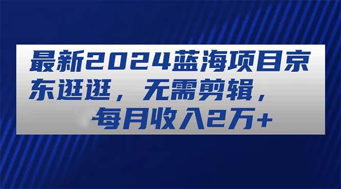 最新2024蓝海项目京东逛逛，无需剪辑，每月收入2万+-飞鱼网创