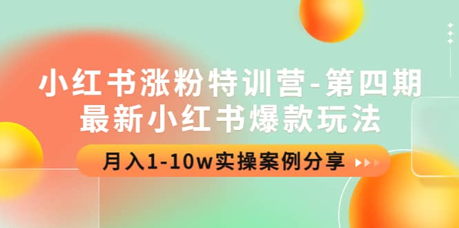 小红书涨粉特训营-第四期：最新小红书爆款玩法，实操案例分享-飞鱼网创