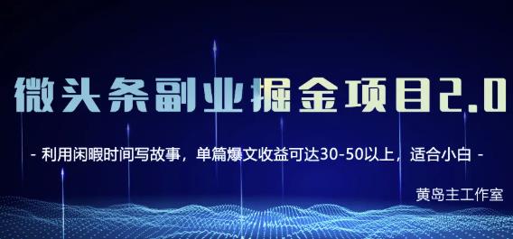 黄岛主微头条副业掘金项目第2期，单天做到50-100+收益！-飞鱼网创