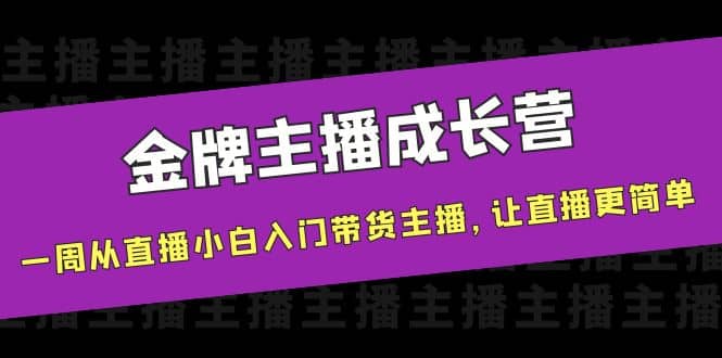 金牌主播成长营，一周从直播小白入门带货主播，让直播更简单-飞鱼网创