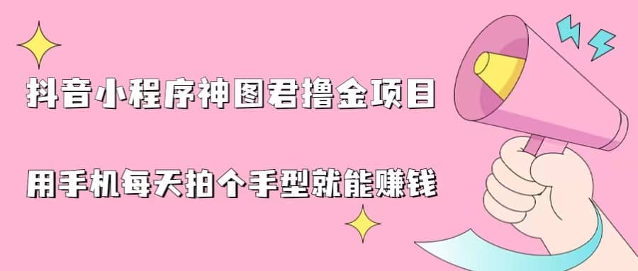 抖音小程序神图君撸金项目，用手机每天拍个手型挂载一下小程序就能赚钱-飞鱼网创