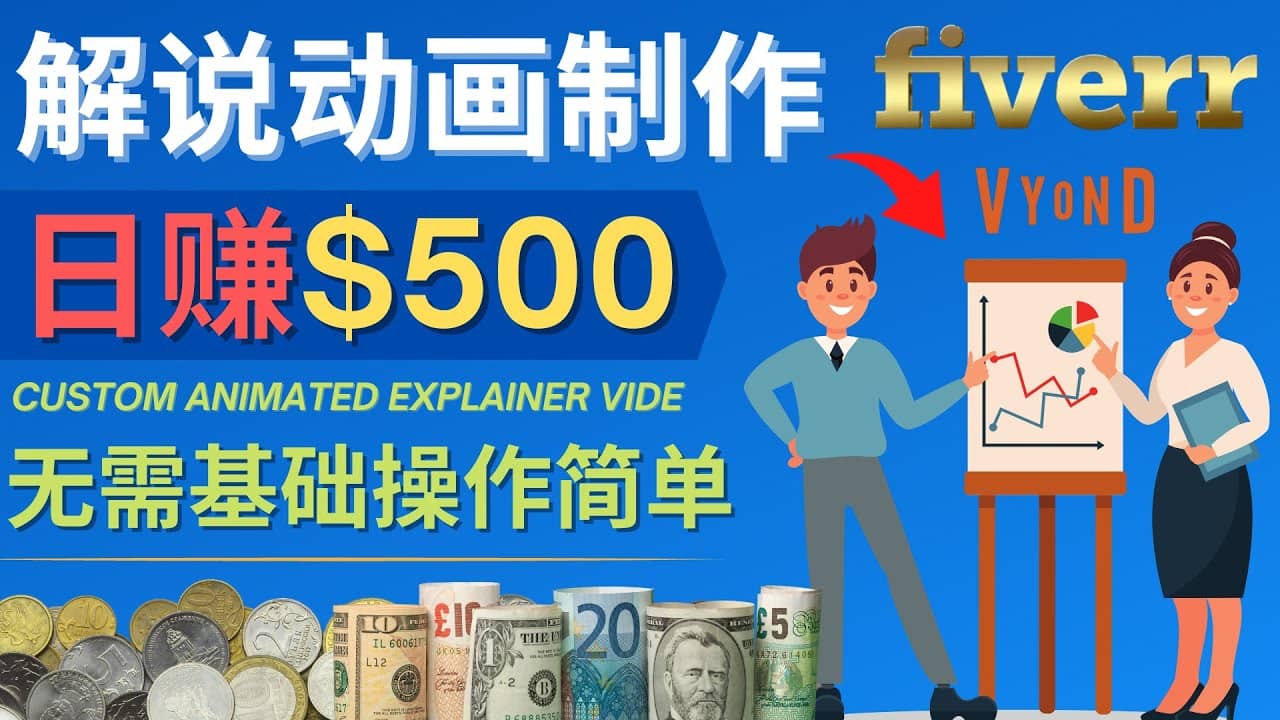 制作解说类动画视频（Animated Explainer）日赚500美元以上 – 0基础可操作-飞鱼网创