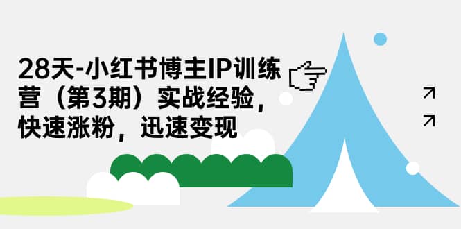 28天-小红书博主IP训练营（第3期）实战经验，快速涨粉，迅速变现-飞鱼网创