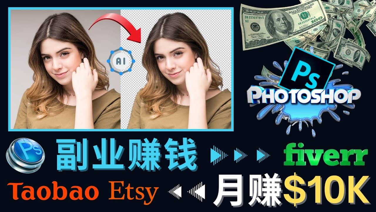 掌握PS修图技能，月赚5000美元以上 – 利用Adobe Photoshop赚钱的3种途径-飞鱼网创