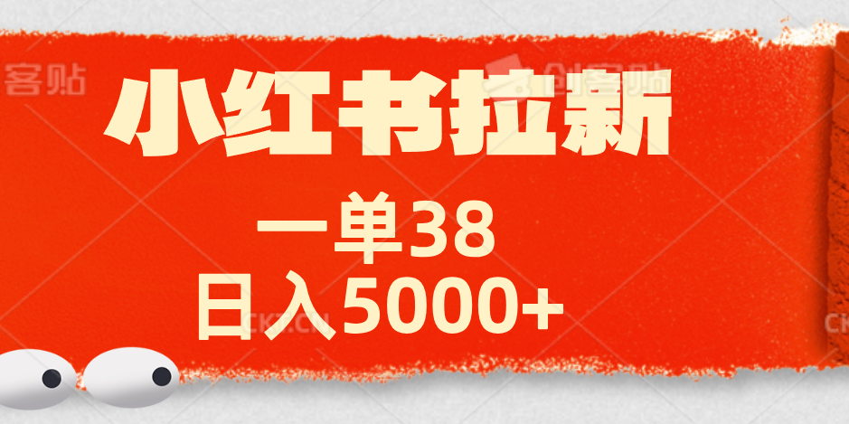 小红书拉新项目，一单38元！日入5000+【揭秘】-飞鱼网创