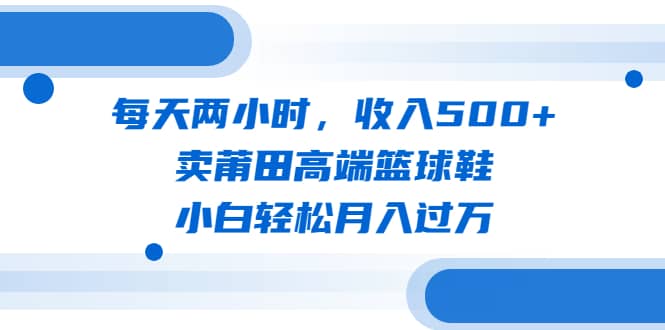 每天两小时，收入500+，卖莆田高端篮球鞋，小白轻松月入过万（教程+素材）-飞鱼网创