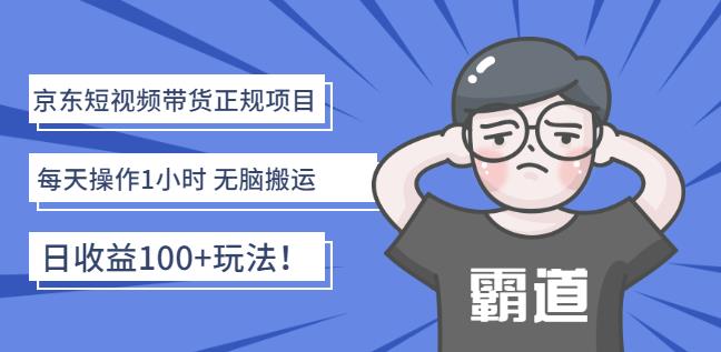 京东短视频带货正规项目：每天操作1小时无脑搬运日收益100+玩法！-飞鱼网创