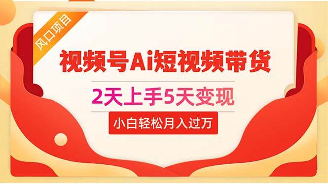 2天上手5天变现视频号Ai短视频带货0粉丝0基础小白轻松月入过万-飞鱼网创