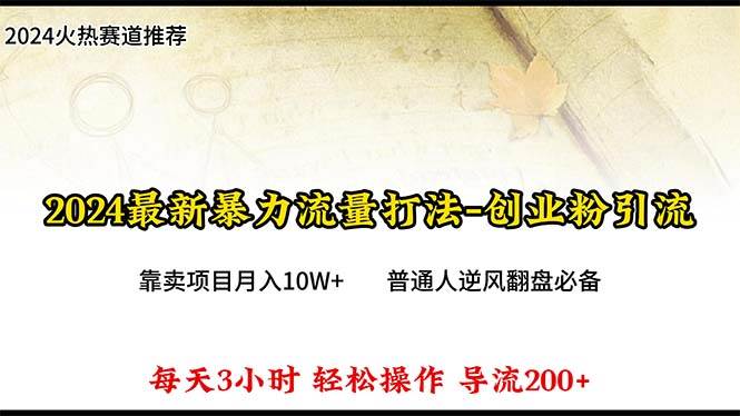 2024年最新暴力流量打法，每日导入300+，靠卖项目月入10W+-飞鱼网创