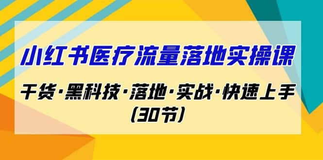 小红书·医疗流量落地实操课，干货·黑科技·落地·实战·快速上手（30节）-飞鱼网创