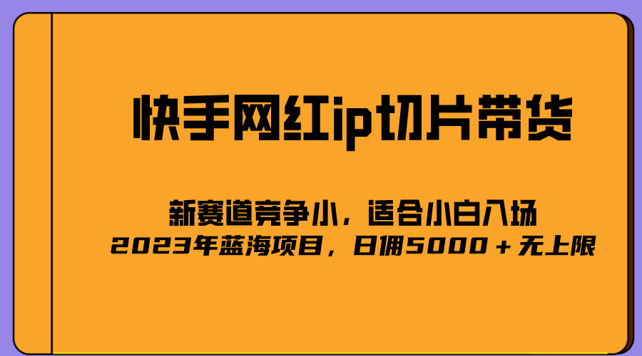 2023爆火的快手网红IP切片，号称日佣5000＋的蓝海项目，二驴的独家授权-飞鱼网创