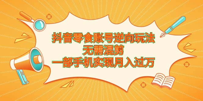 抖音零食账号逆向玩法，无需混剪，一部手机实现月入过万-飞鱼网创