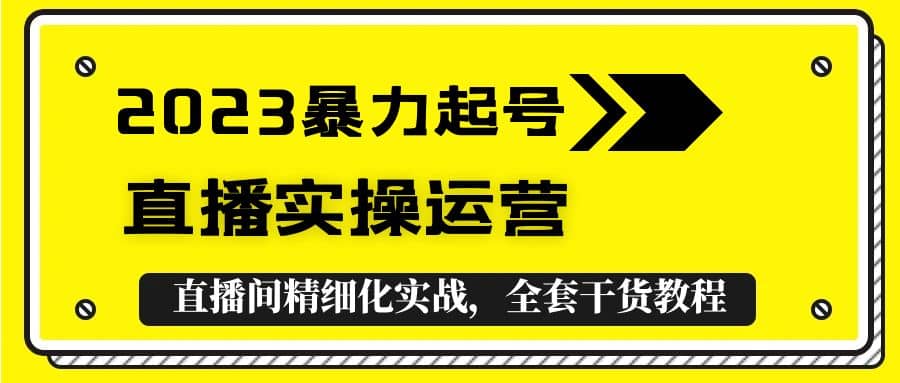 2023暴力起号+直播实操运营，全套直播间精细化实战，全套干货教程-飞鱼网创