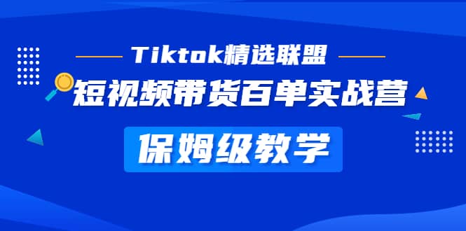 Tiktok精选联盟·短视频带货百单实战营 保姆级教学 快速成为Tiktok带货达人-飞鱼网创