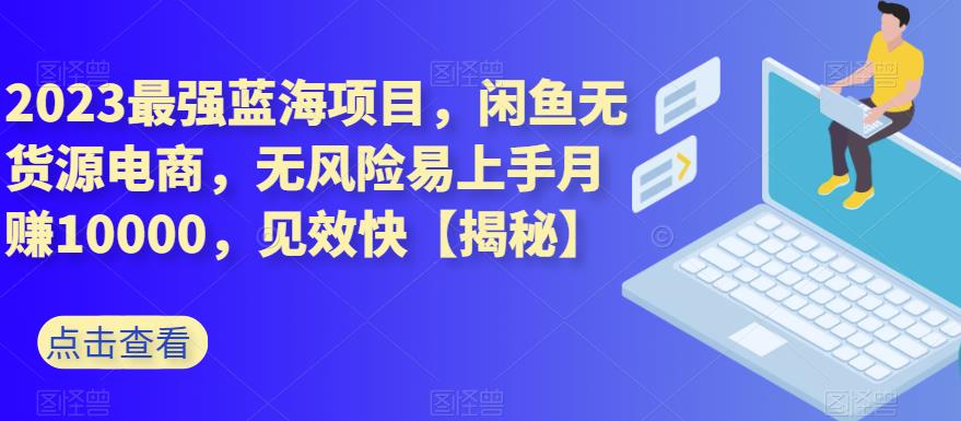 2023最强蓝海项目，闲鱼无货源电商，无风险易上手月赚10000，见效快【揭秘】-飞鱼网创