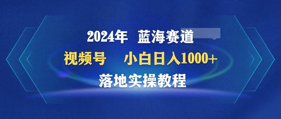 2024年蓝海赛道 视频号  小白日入1000+ 落地实操教程-飞鱼网创