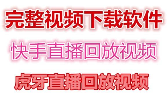 快手直播回放视频/虎牙直播回放视频完整下载(电脑软件+视频教程)-飞鱼网创