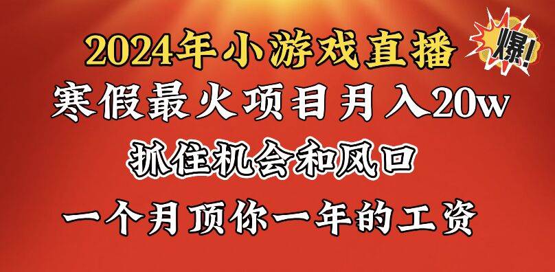 2024年寒假爆火项目，小游戏直播月入20w+，学会了之后你将翻身-飞鱼网创