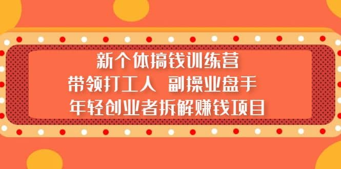 新个体搞钱训练营：带领打工人 副操业盘手 年轻创业者拆解赚钱项目-飞鱼网创