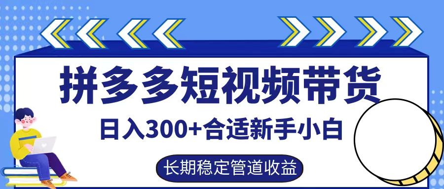 拼多多短视频带货日入300+实操落地流程-飞鱼网创