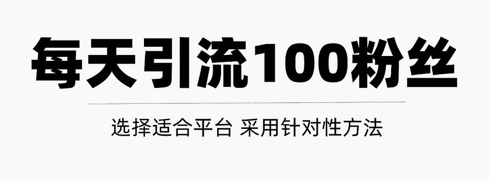 只需要做好这几步，就能让你每天轻松获得100+精准粉丝的方法！【视频教程】-飞鱼网创