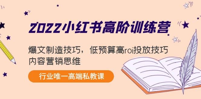 2022小红书高阶训练营：爆文制造技巧，低预算高roi投放技巧，内容营销思维-飞鱼网创