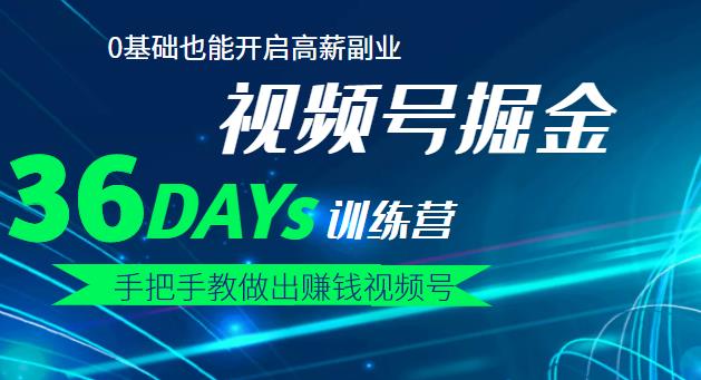 【视频号掘金营】36天手把手教做出赚钱视频号，0基础也能开启高薪副业-飞鱼网创