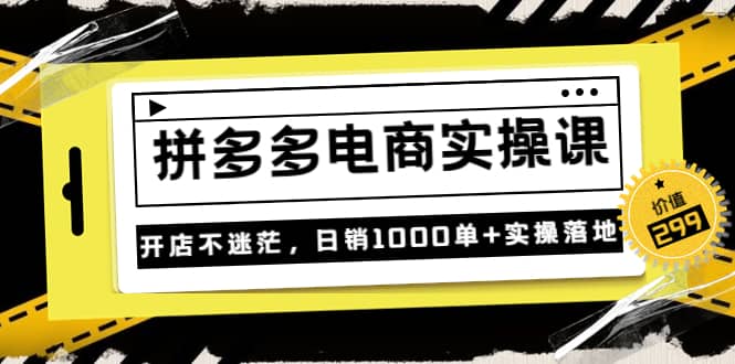 《拼多多电商实操课》开店不迷茫，日销1000单+实操落地（价值299元）-飞鱼网创