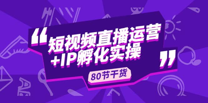 短视频直播运营+IP孵化实战：80节干货实操分享-飞鱼网创